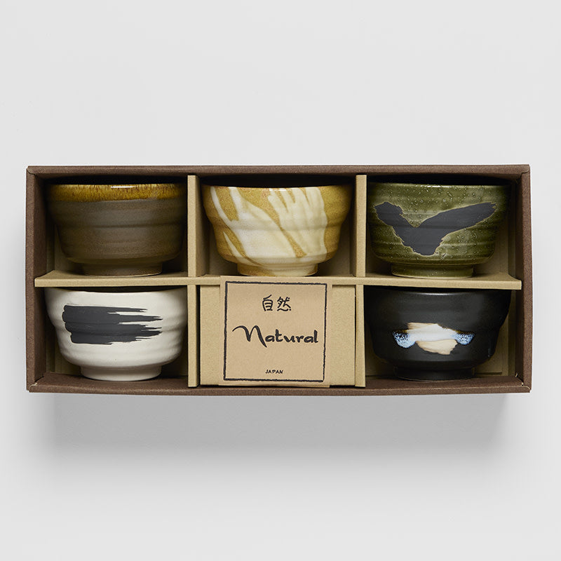 Bowl Set 5pcs Brushstroke Glazes