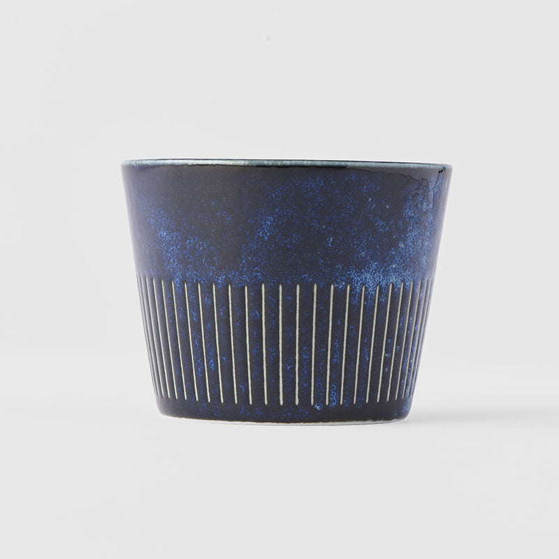 Soba Cup 175ml Ridged Indigo Blue Glaze