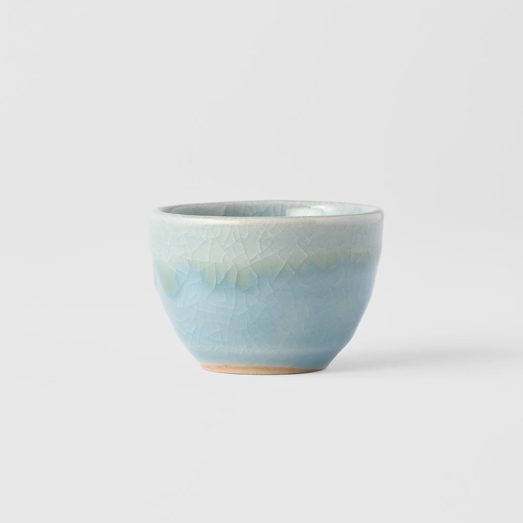 Sake Cup 30ml Crazed Blue Glaze