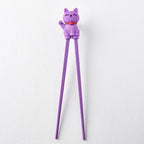 Maneki Trainer Chopsticks Lucky Cat in Purple