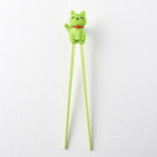 Maneki Trainer Chopsticks Lucky Cat in Green