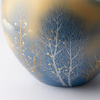 Gold Leaf and Trees Flower Vase