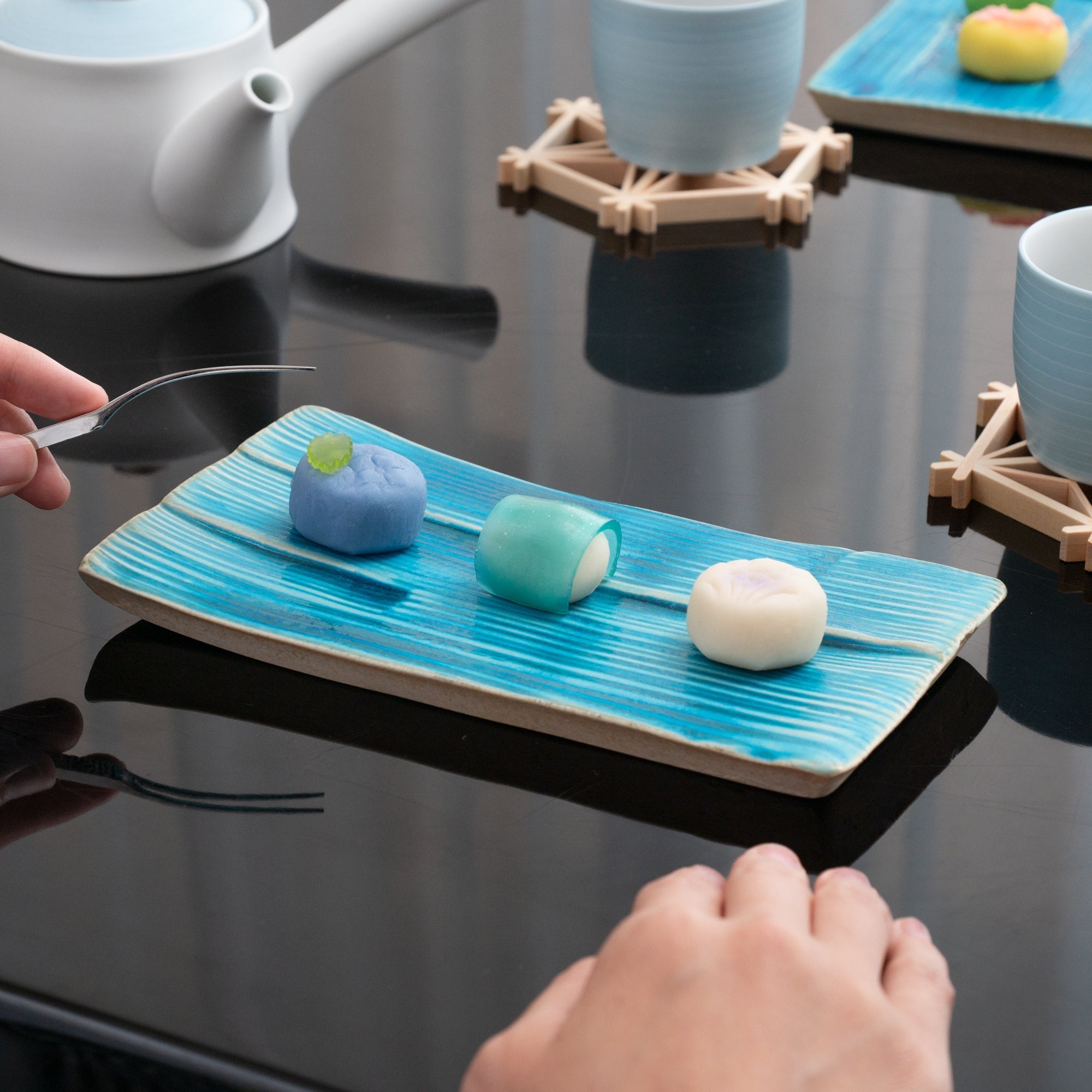 Malibu Turquoise Rectangle Side Plate