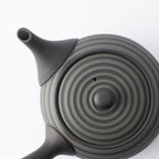 Circular Stripe Patterned Black Japanese Teapot