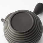 Circular Stripe Patterned Black Japanese Teapot