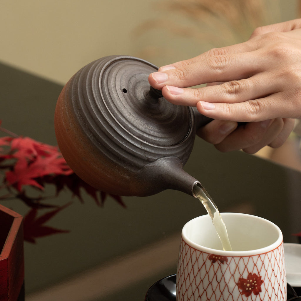 Brown and Red Japanese Teapot