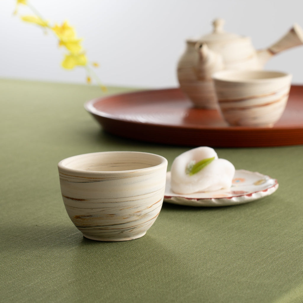Marble Pattern Japanese Tea Set