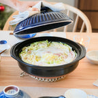 Kikka Navy IH-Compatible Donabe Japanese Clay Pot for 3 to 4 persons