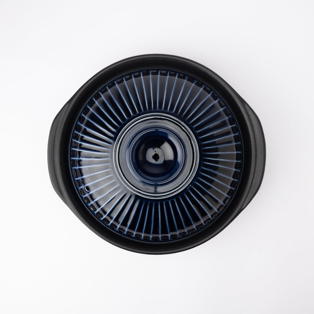 Kikka Navy IH-Compatible Donabe Japanese Clay Pot for 3 to 4 persons
