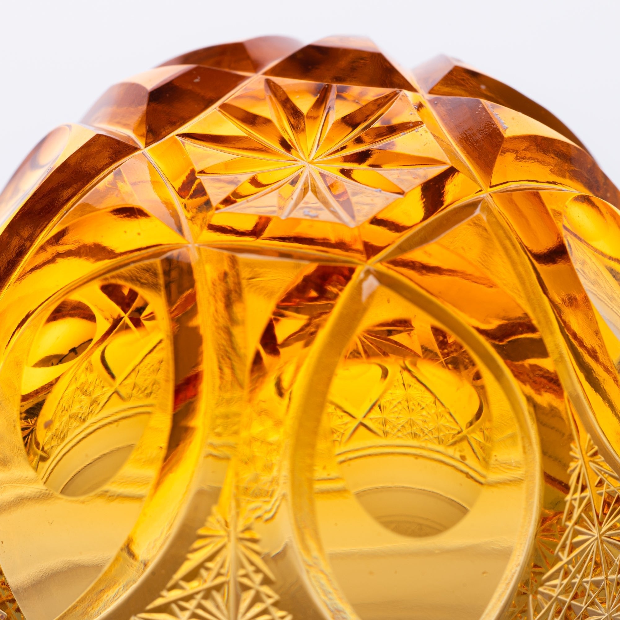 Amber Flower Petals Guinomi Sake Cup