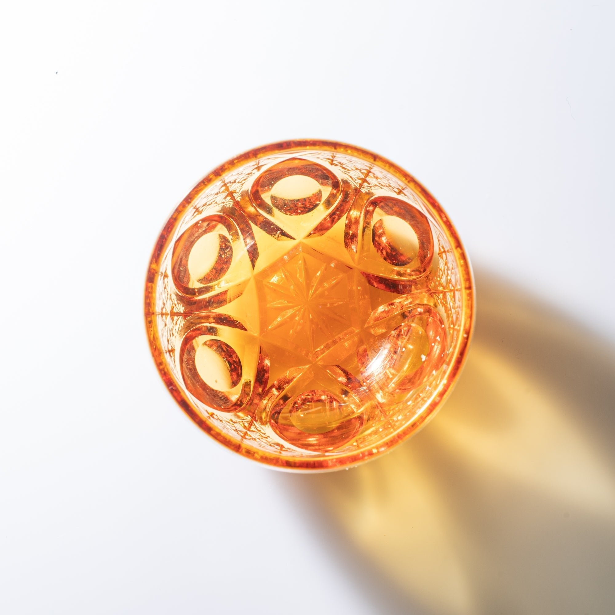 Amber Flower Petals Guinomi Sake Cup