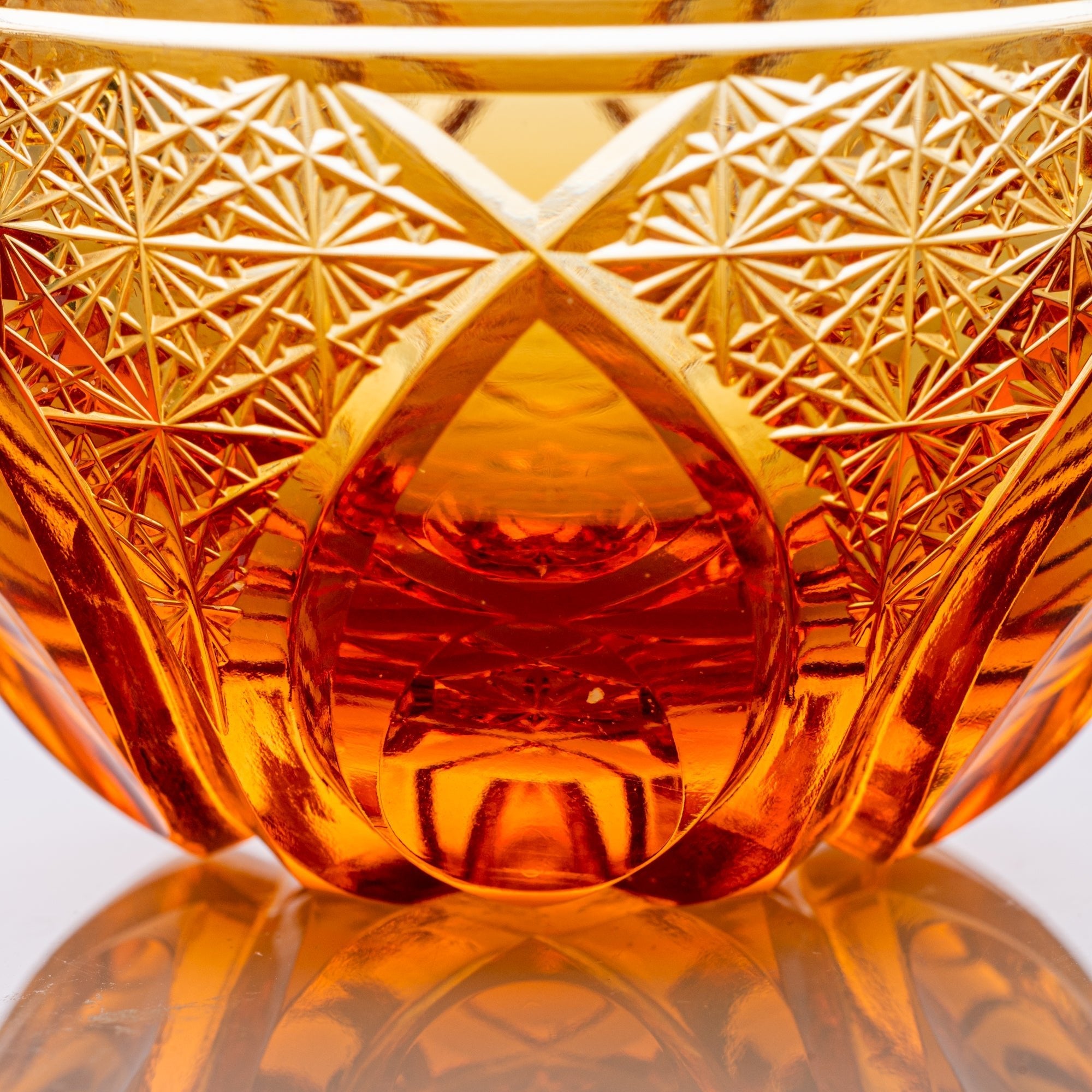 Amber Flower Petals Guinomi Sake Cup