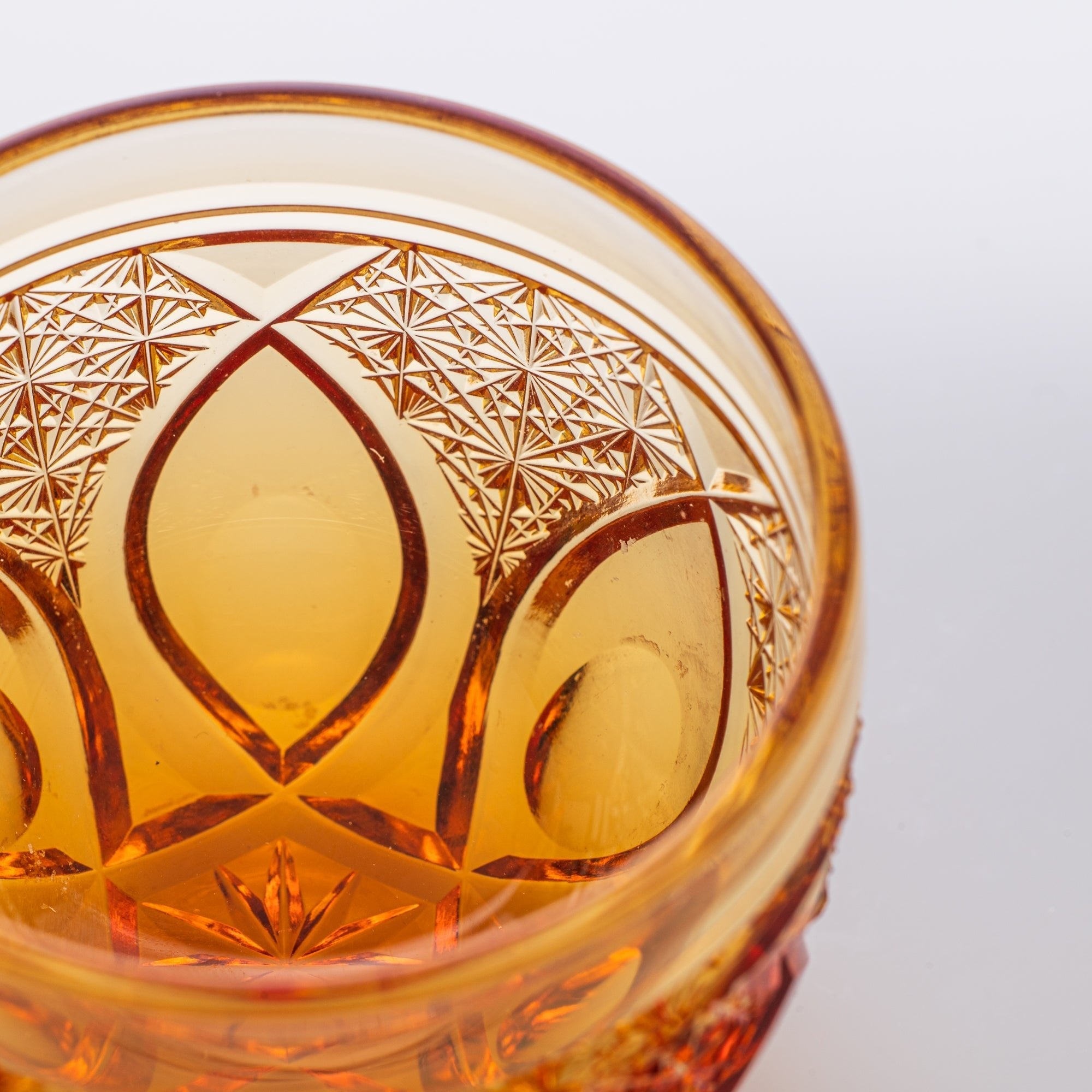 Amber Flower Petals Guinomi Sake Cup