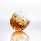 Amber Flower Petals Guinomi Sake Cup