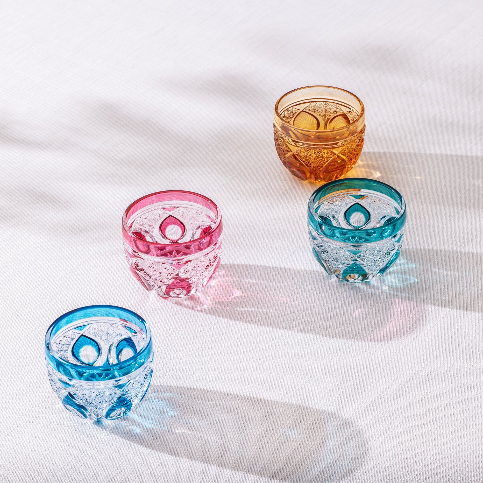 Amber Flower Petals Guinomi Sake Cup