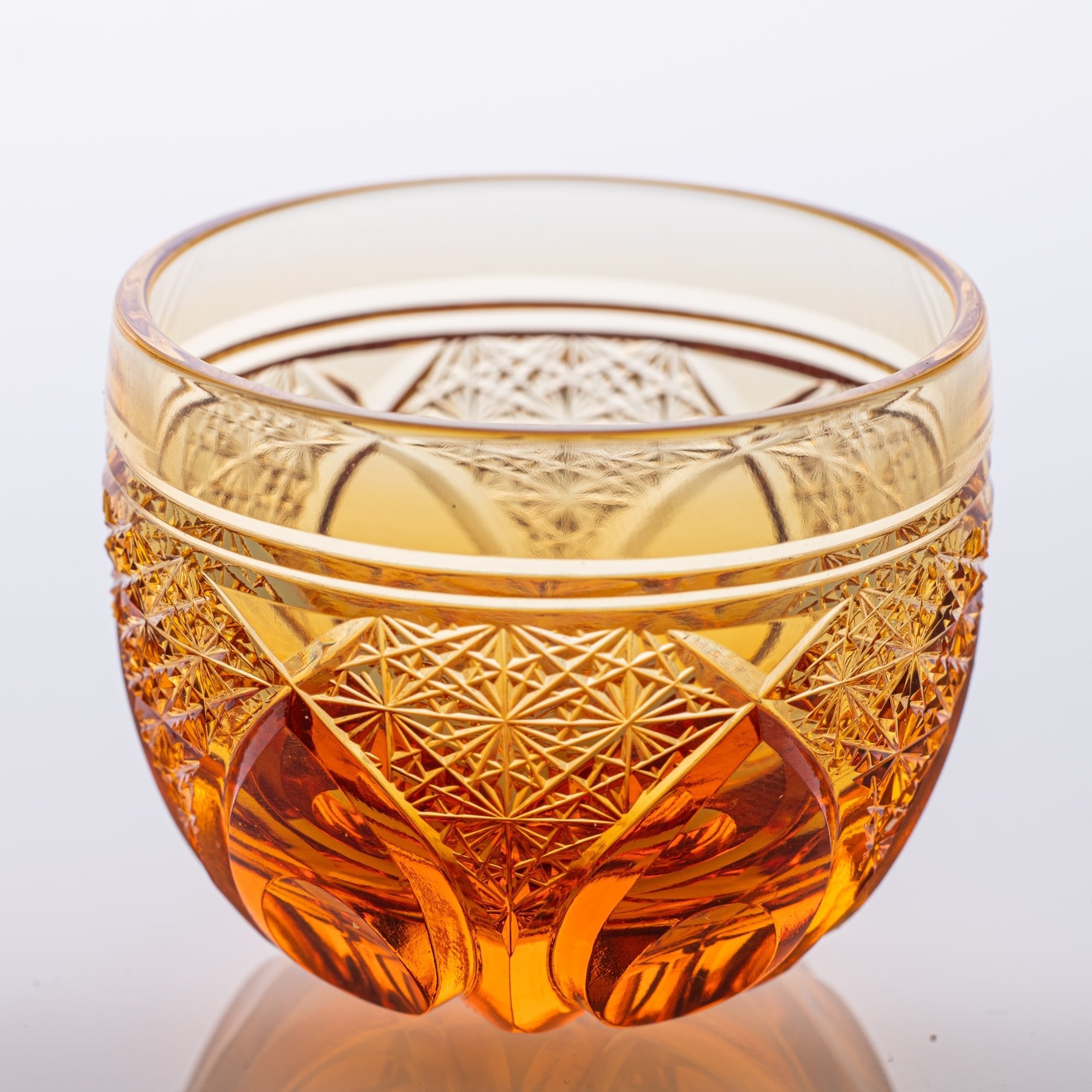 Amber Flower Petals Guinomi Sake Cup