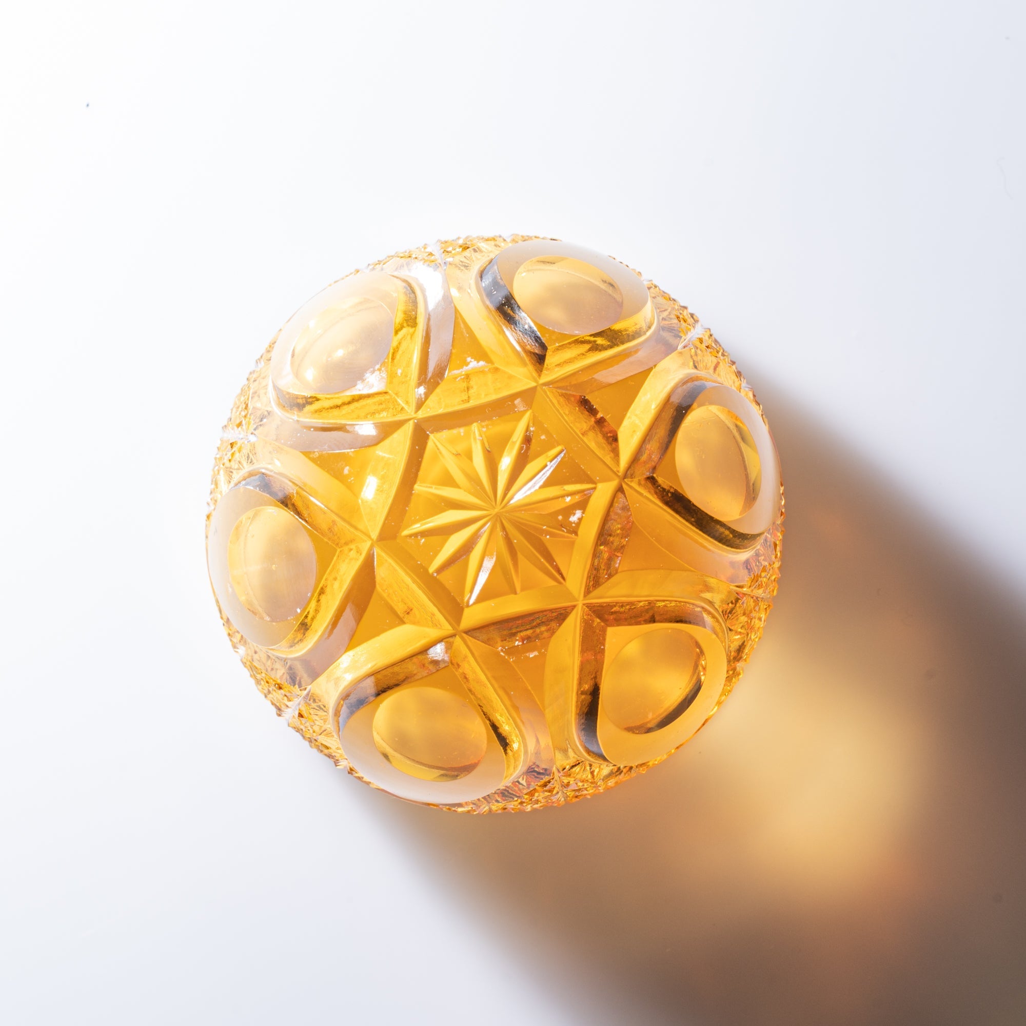 Amber Flower Petals Guinomi Sake Cup