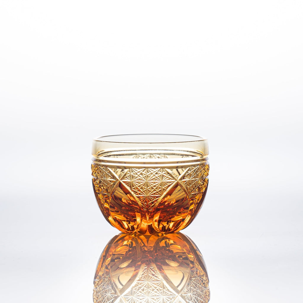 Amber Flower Petals Guinomi Sake Cup