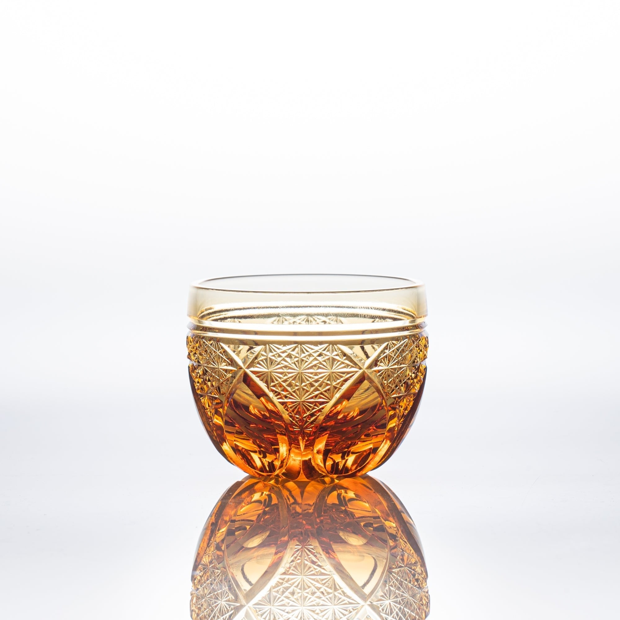 Amber Flower Petals Guinomi Sake Cup