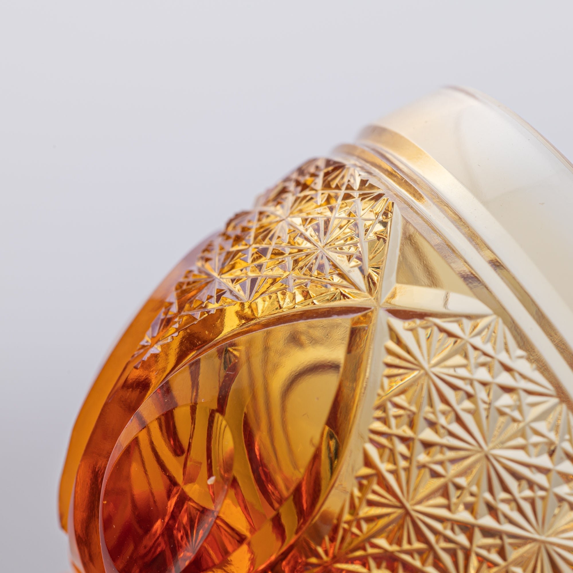 Amber Flower Petals Guinomi Sake Cup