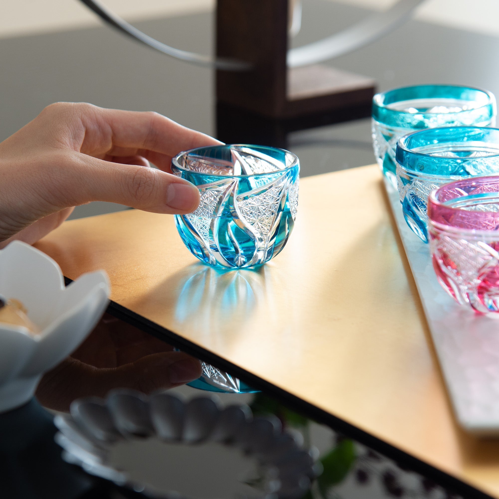 Blue Flame Guinomi Sake Cup