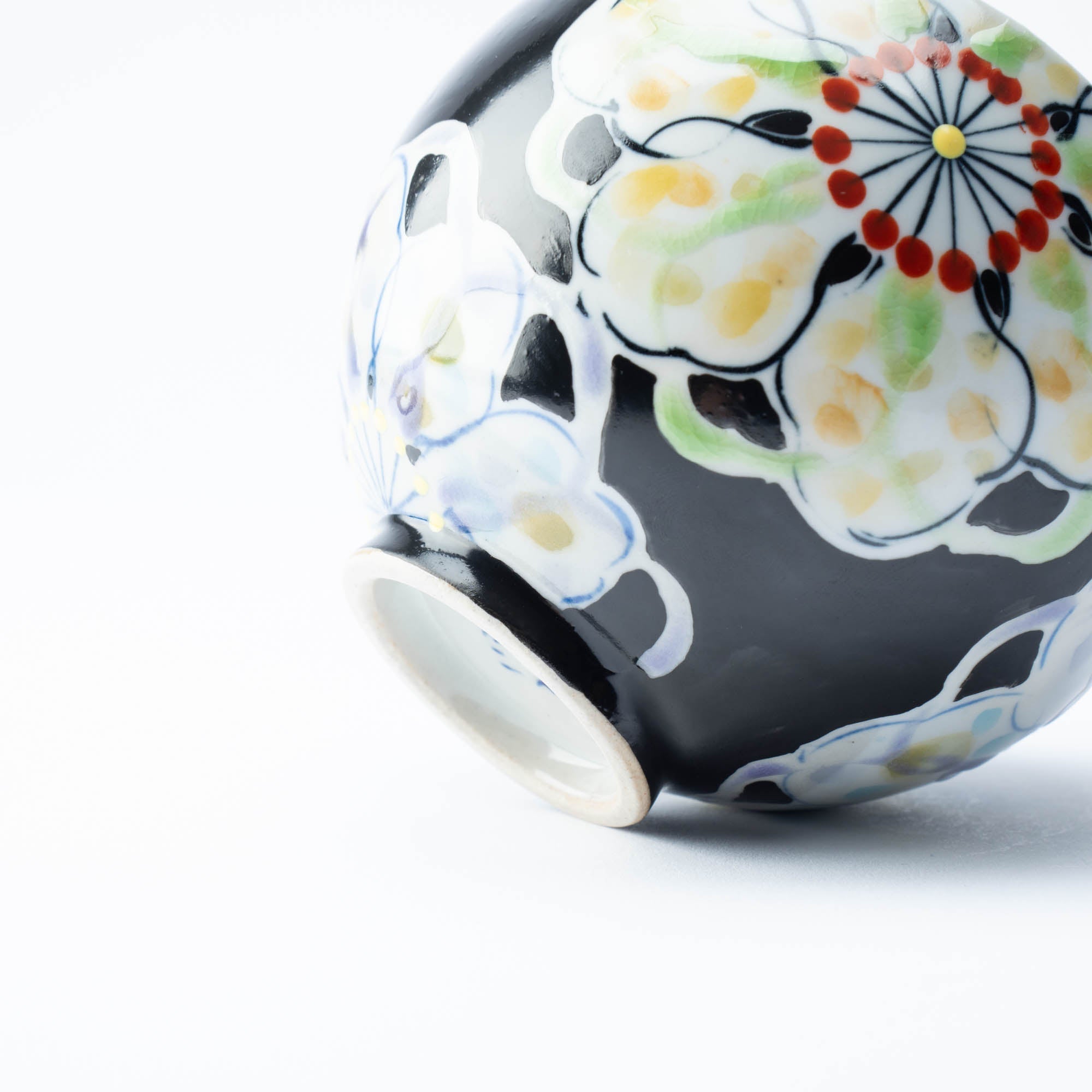 Polychrome Flowers Yunomi Japanese Teacup