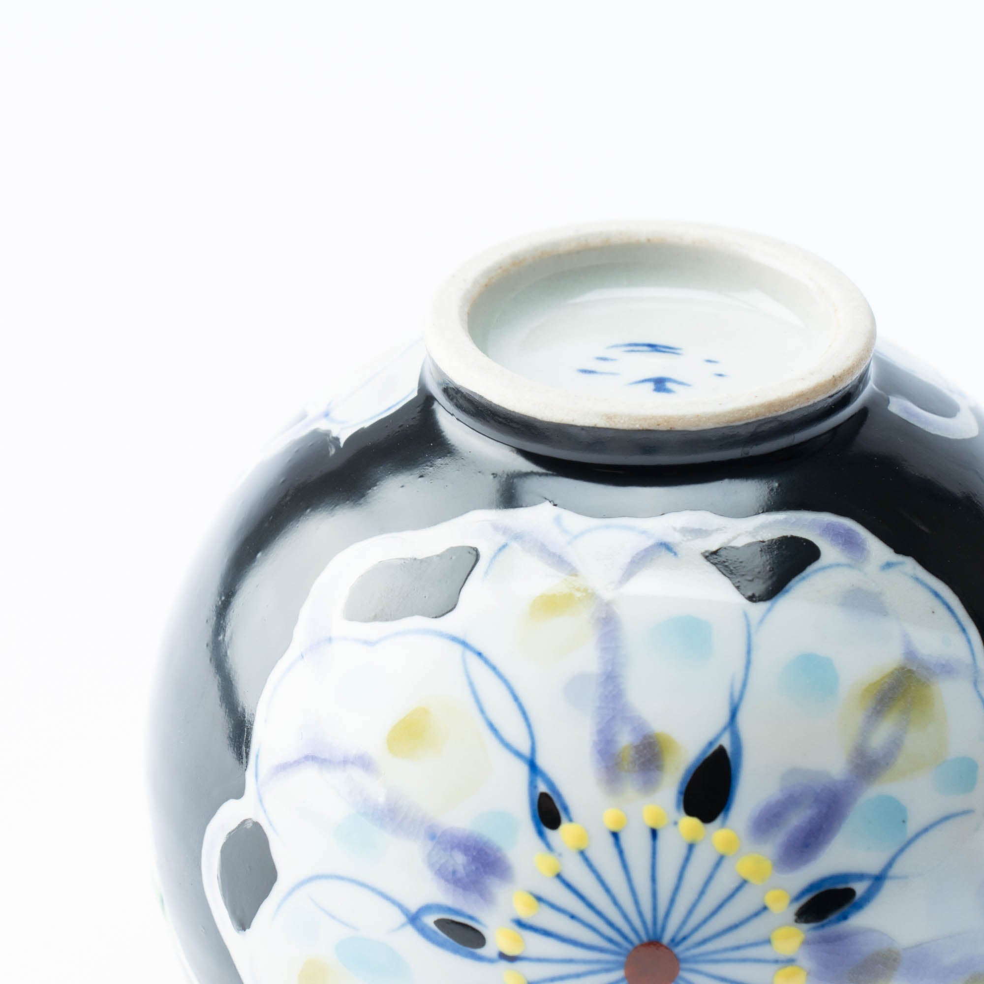 Polychrome Flowers Yunomi Japanese Teacup