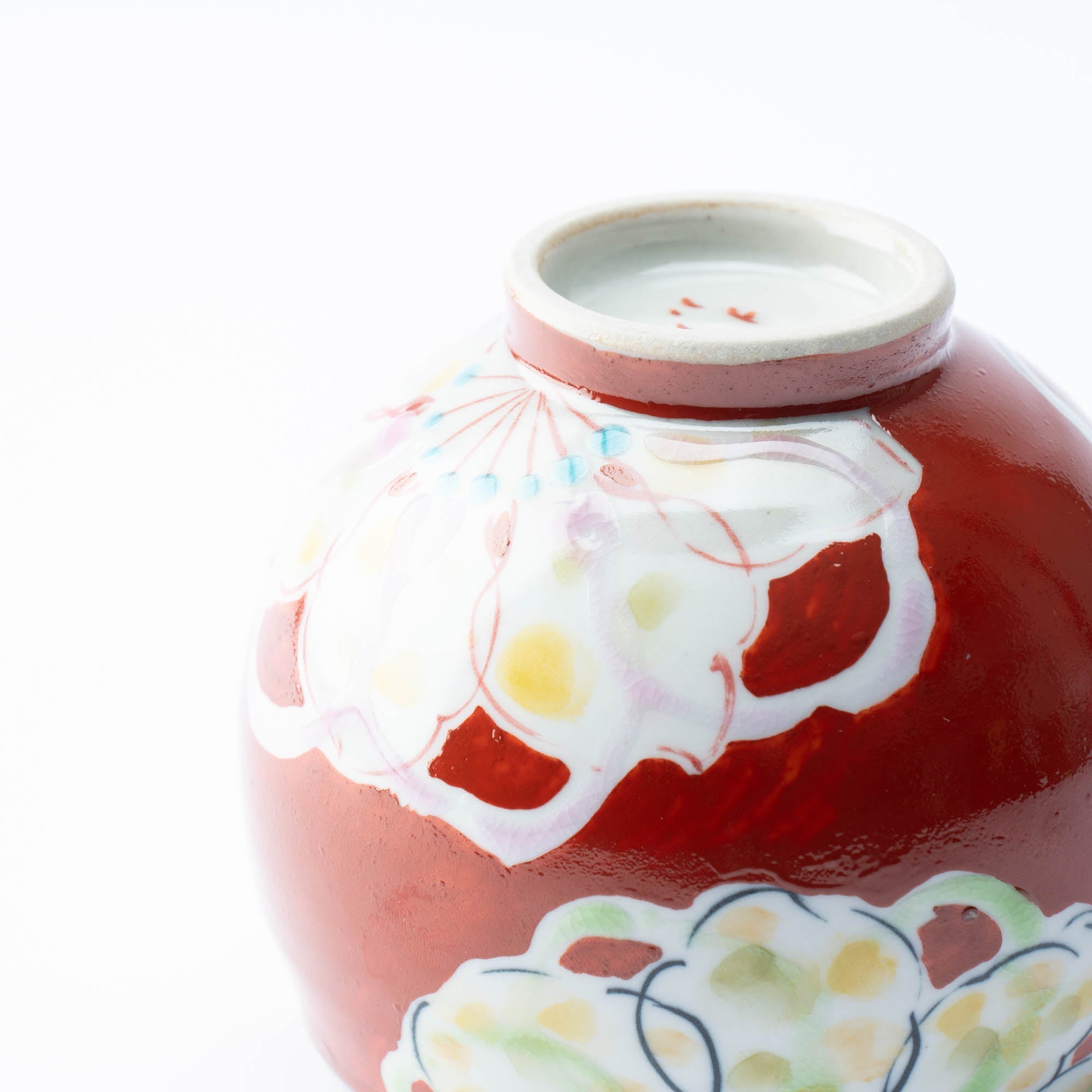 Polychrome Flowers Yunomi Japanese Teacup