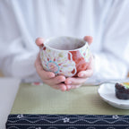 Polychrome Flowers Yunomi Japanese Teacup