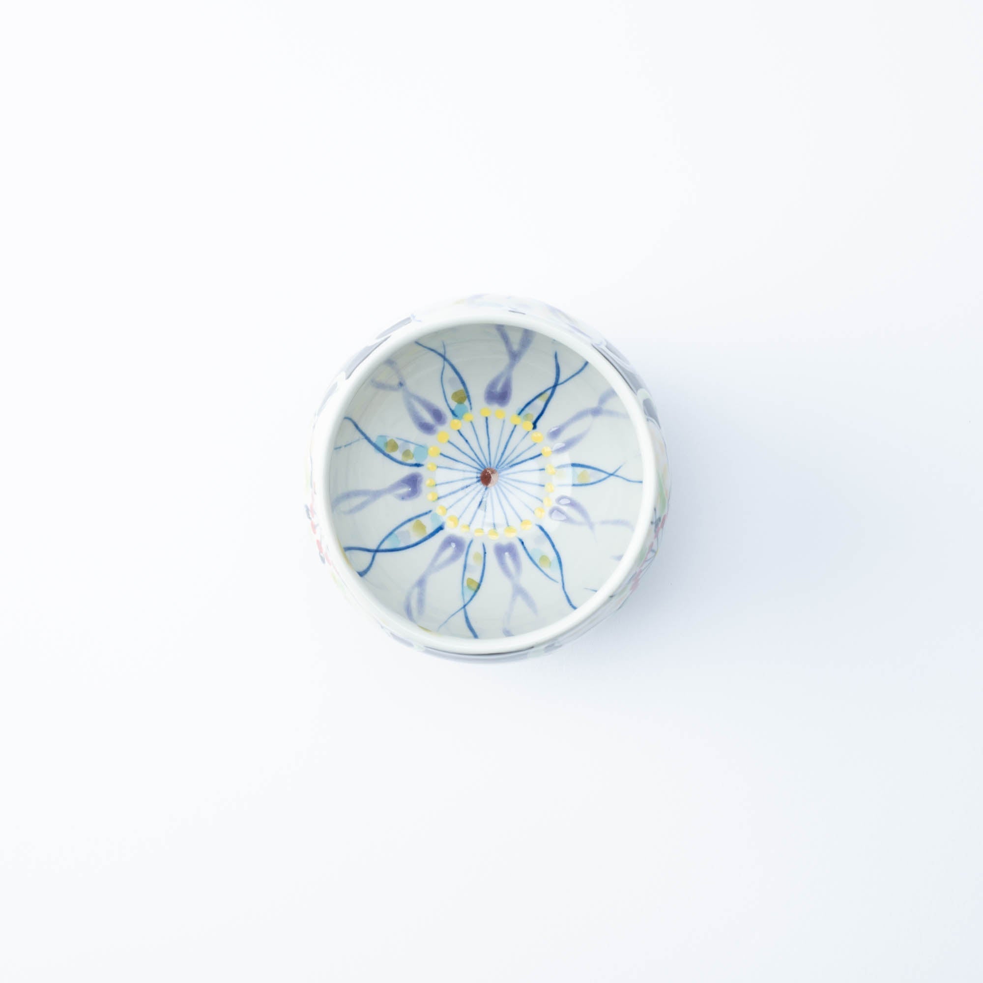 Polychrome Flowers Yunomi Japanese Teacup