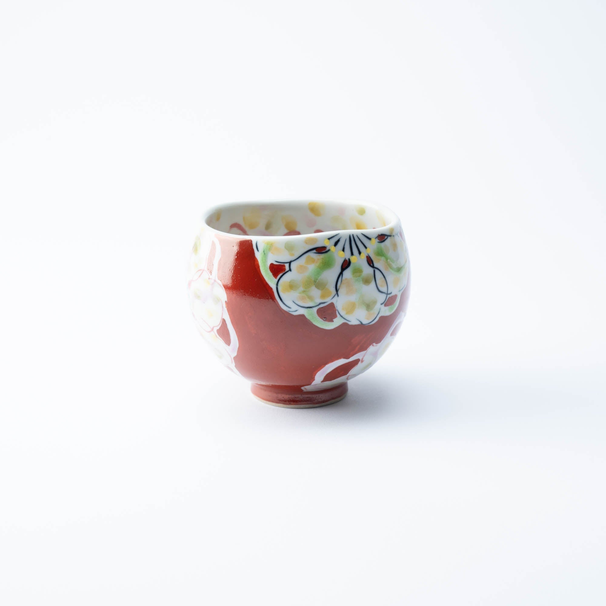 Polychrome Flowers Yunomi Japanese Teacup