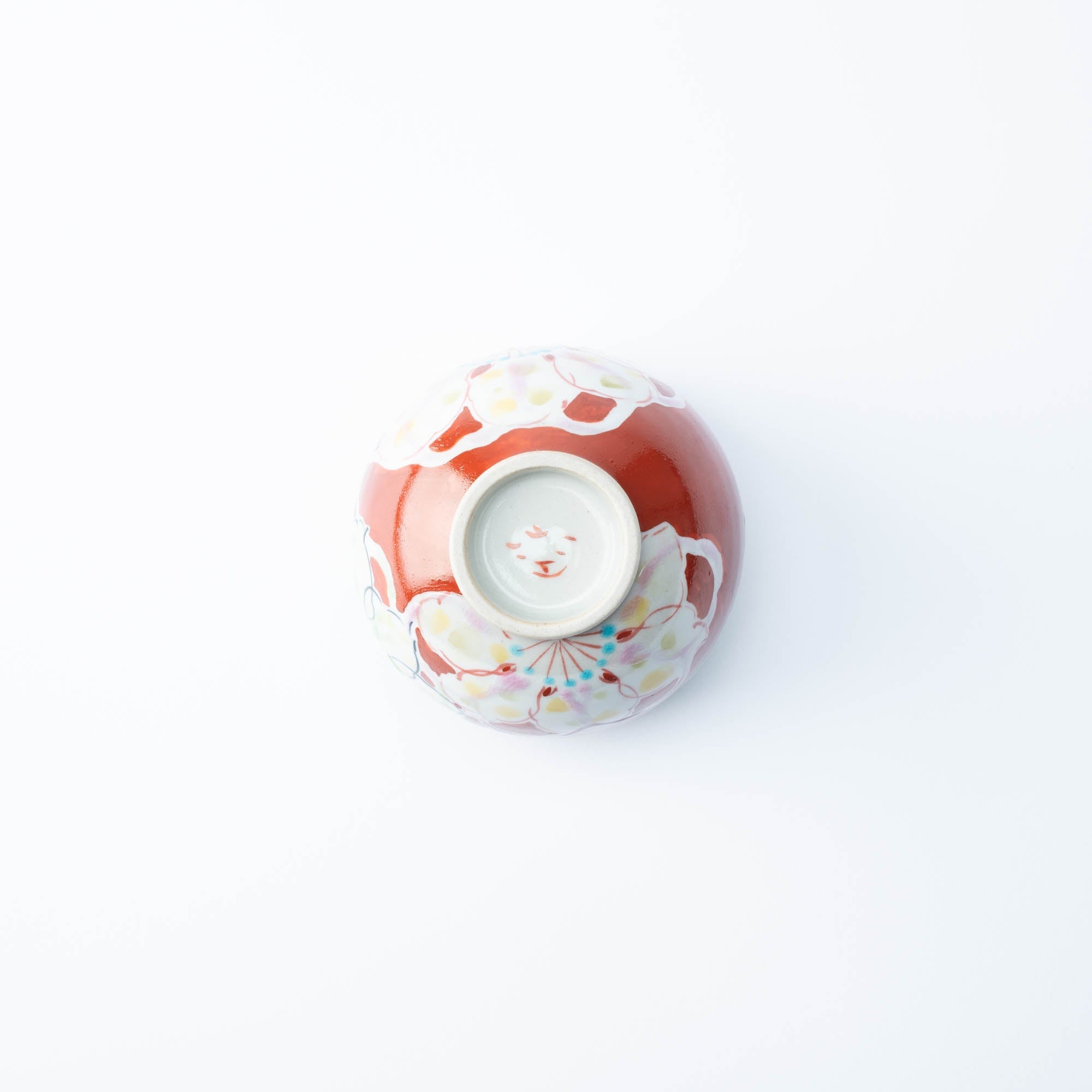 Polychrome Flowers Yunomi Japanese Teacup