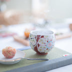 Polychrome Flowers Yunomi Japanese Teacup