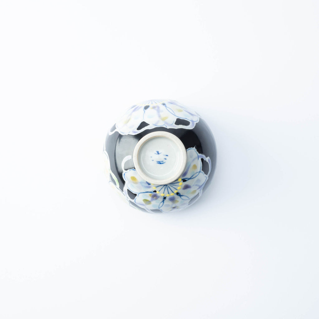 Polychrome Flowers Yunomi Japanese Teacup