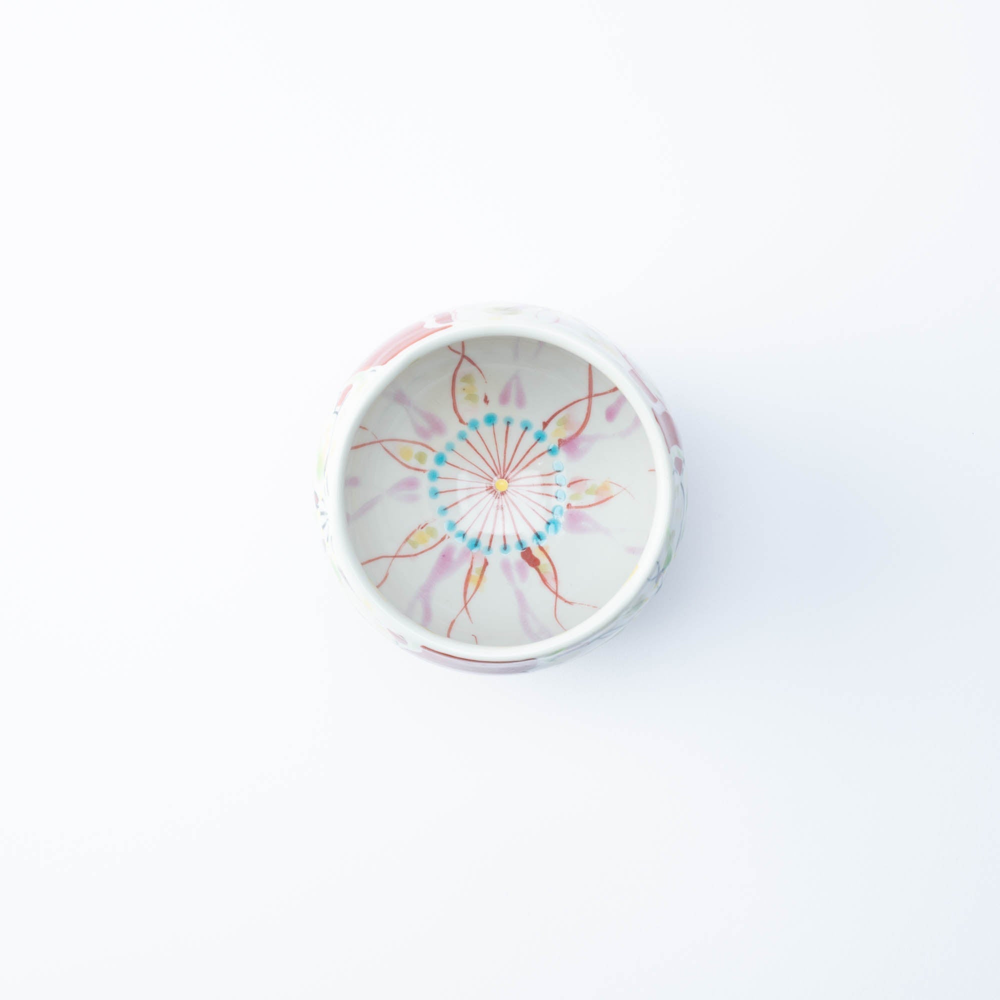 Polychrome Flowers Yunomi Japanese Teacup