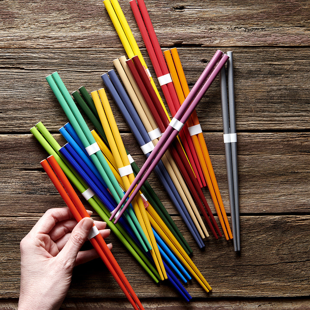 Chopsticks Lacquered Black Natural Wood