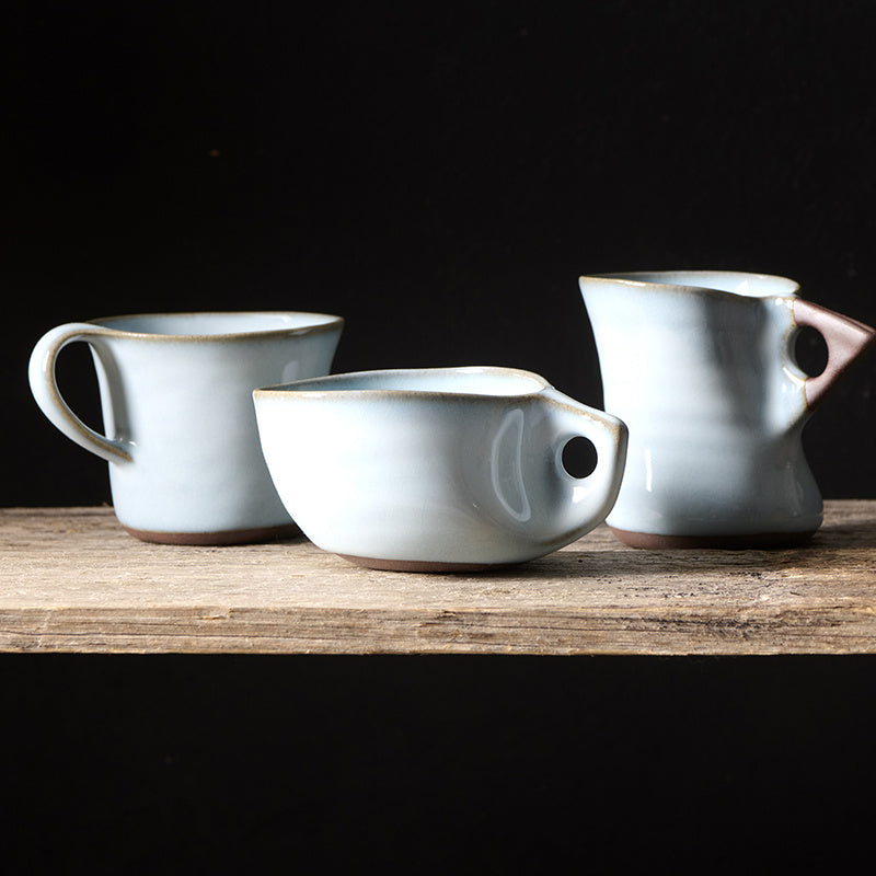 Cup 130ml Swoop Ice Blue Glaze