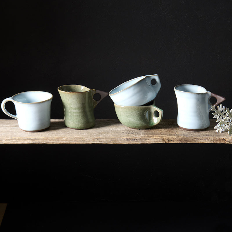Cup 130ml Swoop Ice Blue Glaze