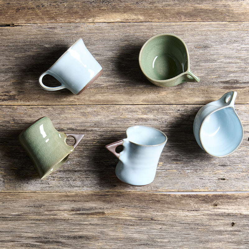 Cup 130ml Swoop Ice Blue Glaze