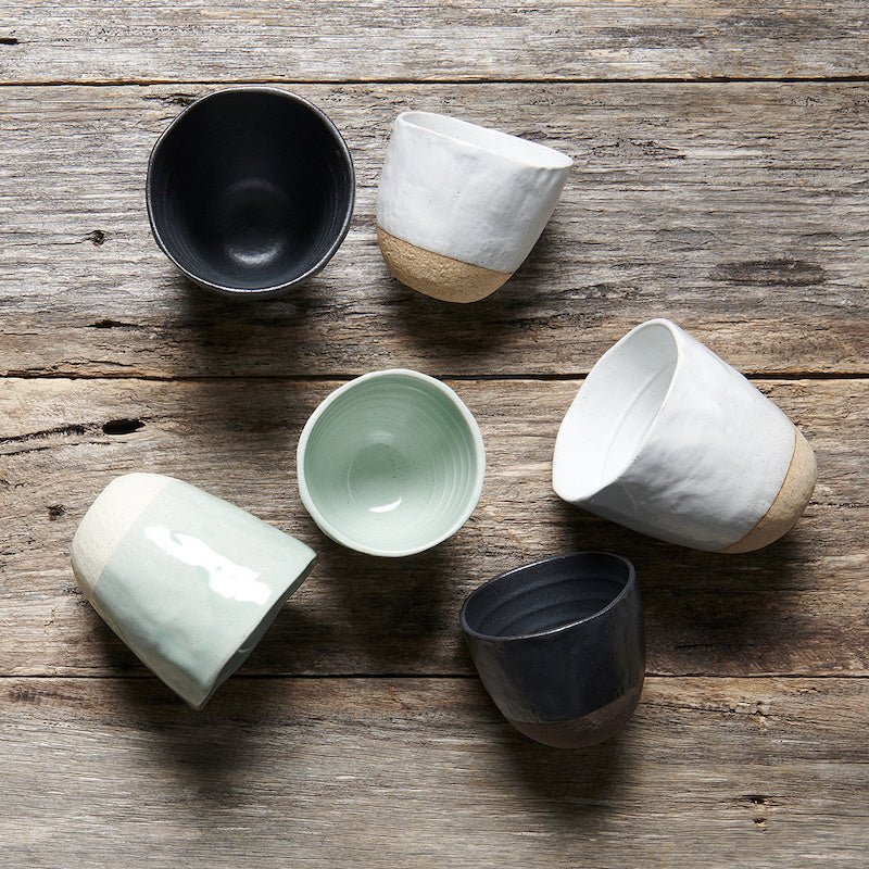 Lopsided Mug 200ml Black and Bisque Glaze