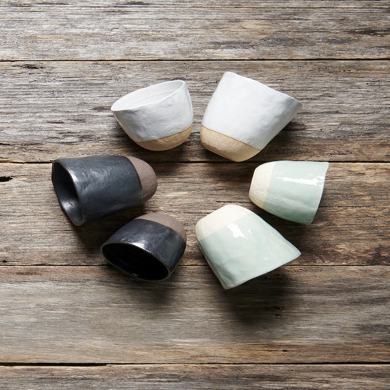 Lopsided Mug 200ml Black and Bisque Glaze