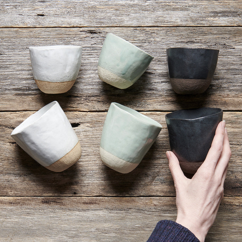 Lopsided Mug 200ml Black and Bisque Glaze