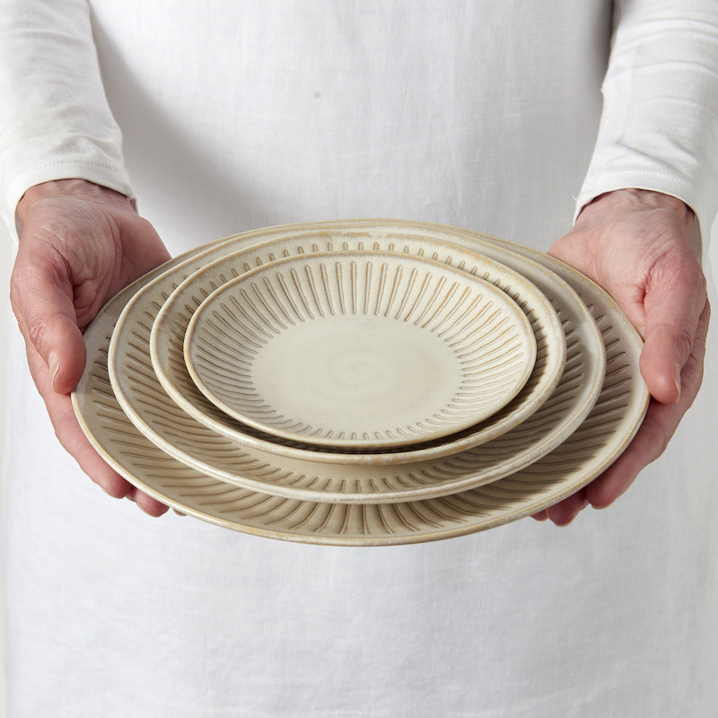 Ramen Bowl 25cm Ridged Alabaster Glaze