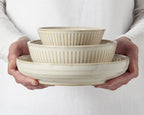 Ramen Bowl 25cm Ridged Alabaster Glaze