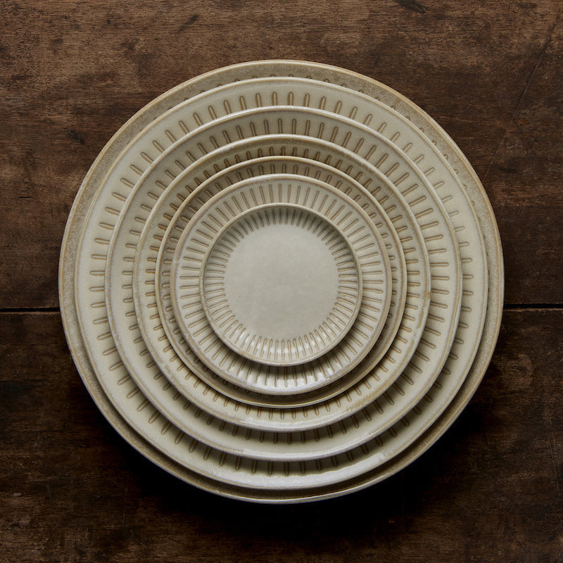 Ramen Bowl 25cm Ridged Alabaster Glaze