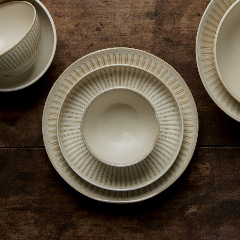 Ramen Bowl 25cm Ridged Alabaster Glaze