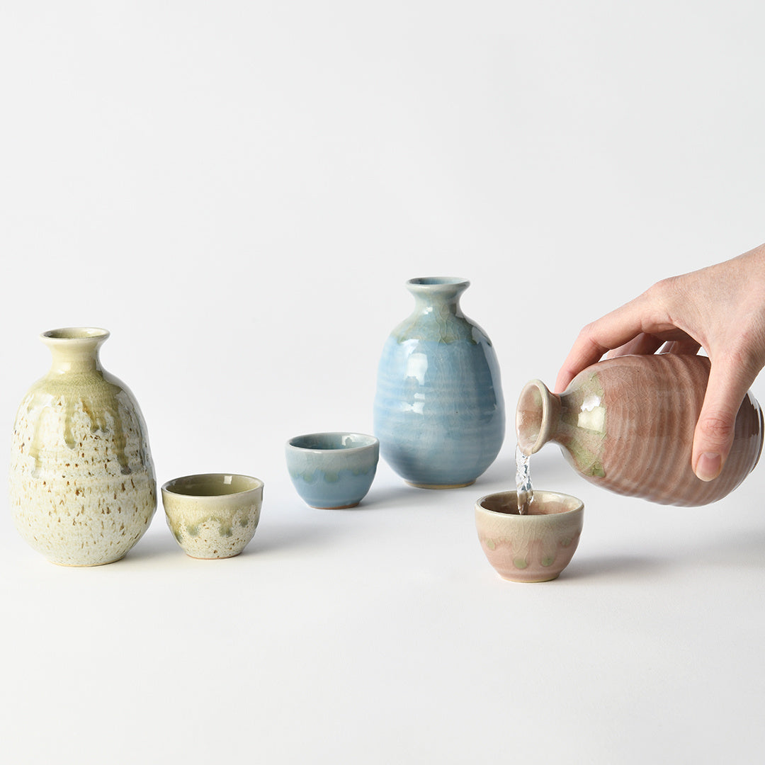 Sake Cup 40ml Black&Blue Drip Glaze