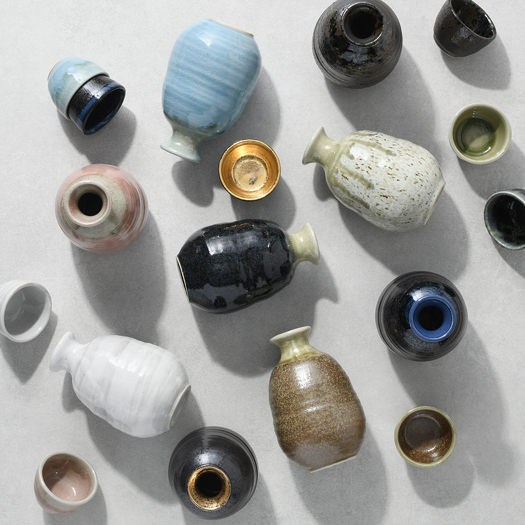Sake Cup 40ml Black&Blue Drip Glaze