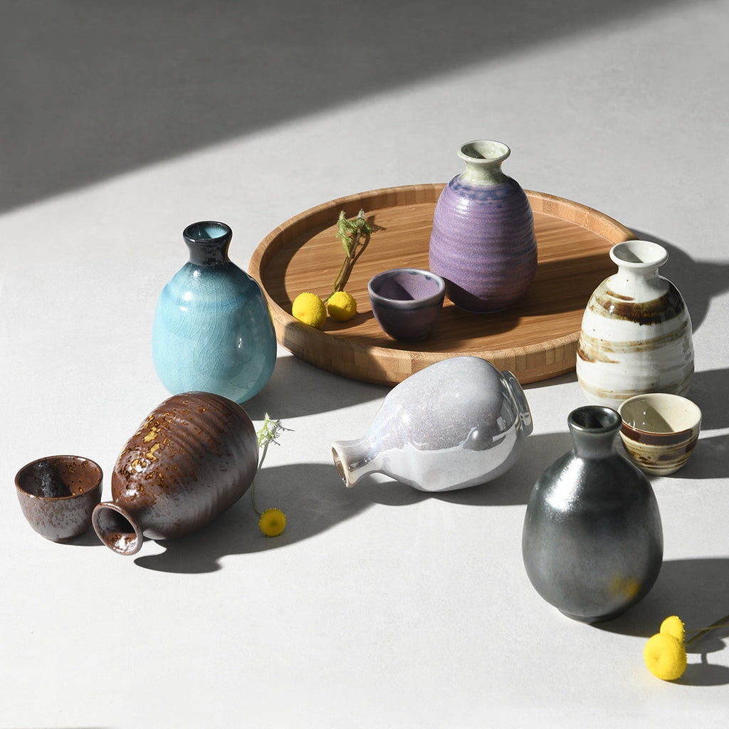 Sake Cup 40ml Black&Blue Drip Glaze