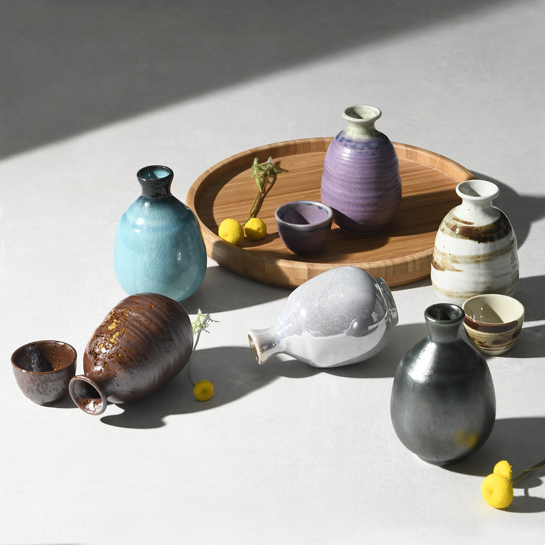 Sake Cup 40ml Black&Blue Drip Glaze